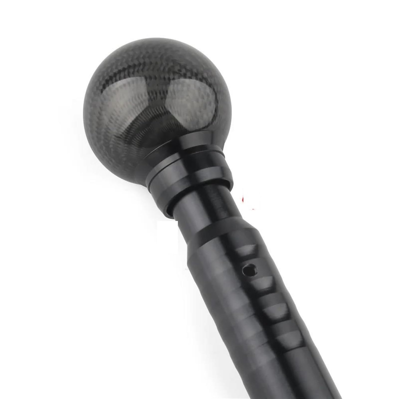 FSOZDBBPL Automotive Parts Carbon Grain Automatic Transmission Shift Knob Gear Selector Round Ball Button Shifter Knob AT Gearstick Lever Handle