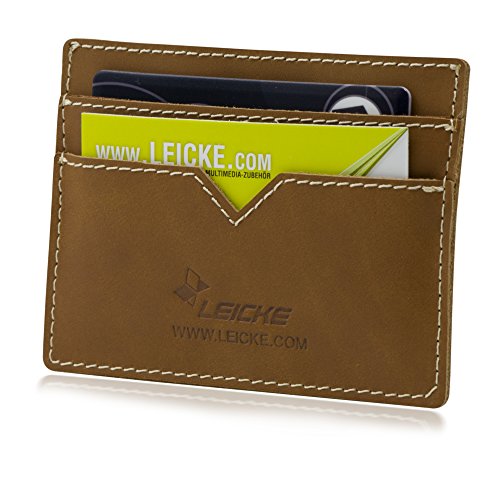 Preisvergleich Produktbild Manna Visitenkartenetui / Etui Tasche / Hochwertiges Kartenfachtasche aus feinem Nubukleder, braun / für Kreditkarten oder Personalausweis ID Card / Etui Kartenfach