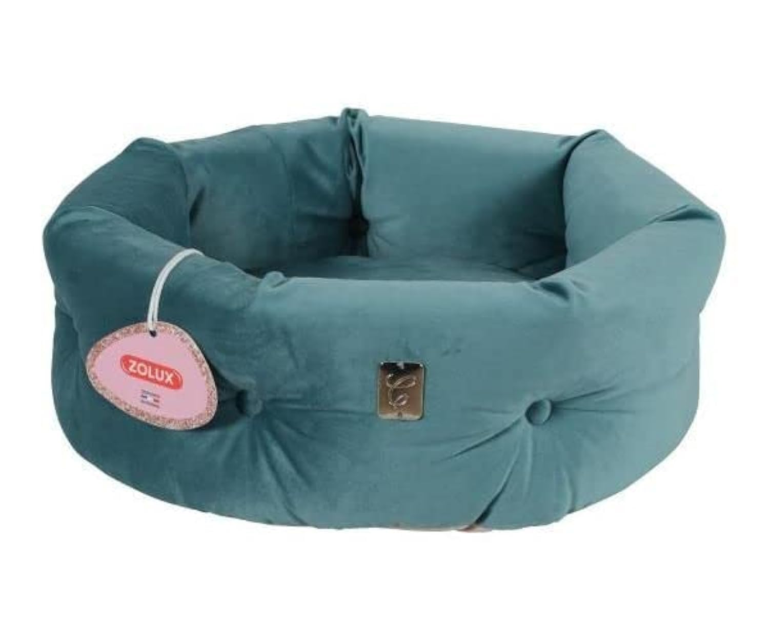 Zolux - Corbeille Chesterfield Chambord Vert Paon. ø 41 cm. pour Chats.