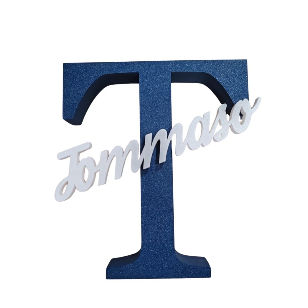 Lettera 3D con Nome Personalizzato – Scritta Decorativa Cameretta Bambini – Regalo Nascita e Battesimo – Disponibile in Vari Colori – 25x23x4 cm