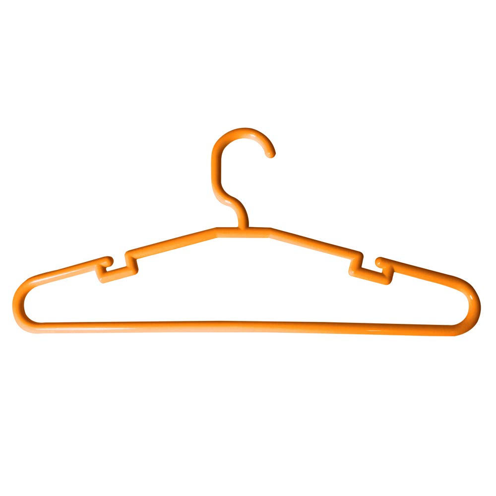 COM-FORT HOUSE Kleiderbügel aus Kunststoff, orange, 25 Stück und 50 Stück, Standard-Kleiderbügel aus Kunststoff, 42 cm, für Erwachsene, langlebig und schmal