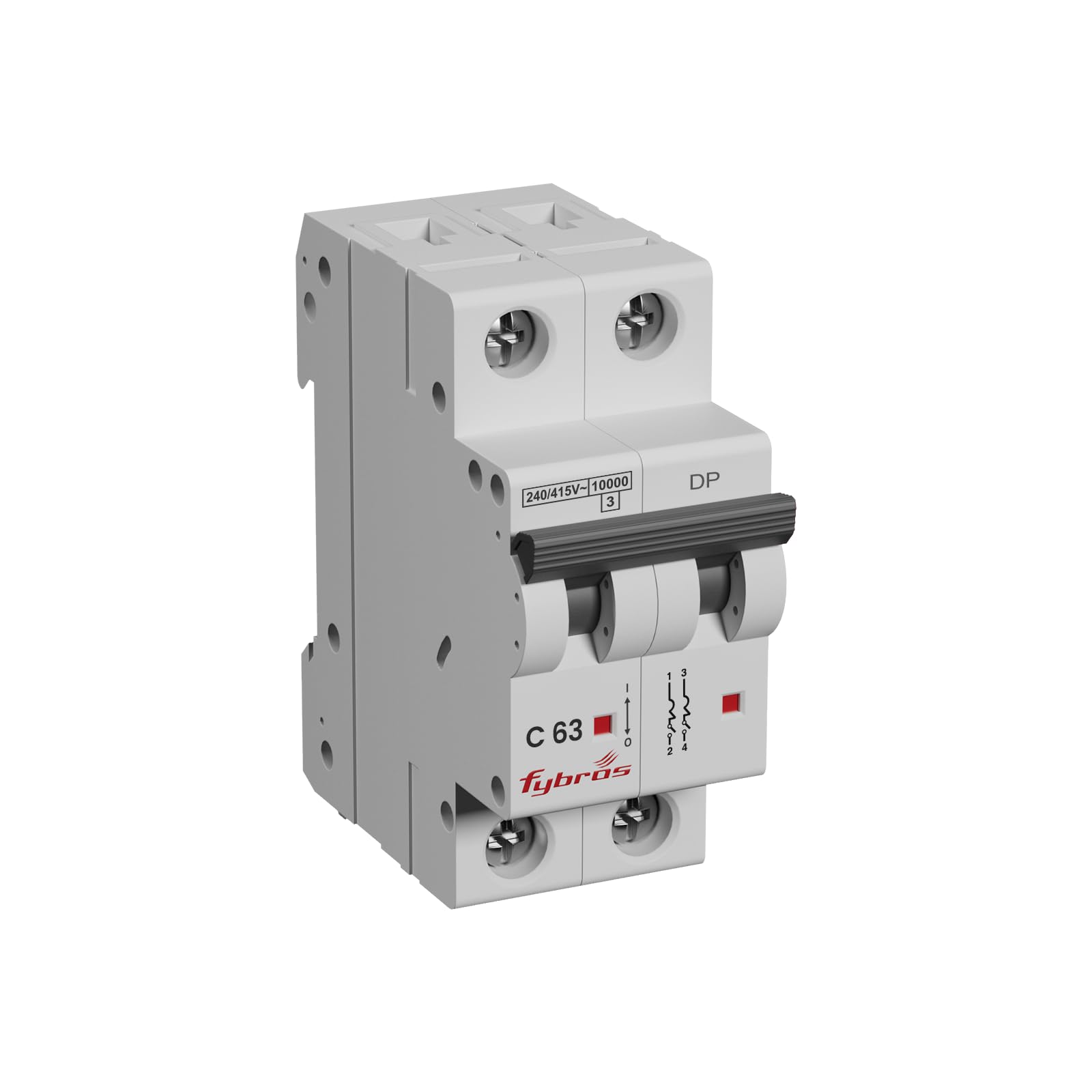 Fybros Armor MCB C Series 63A Double Pole MCB | Overload & Surge Protection| 3-Year Warranty | Fast Tripping |Durable Polycarbonate Housing| C-Curve Tripping| 10kA Breaking Capacity-image-22