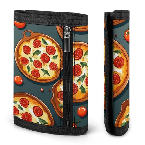 Pizza Food Trifold Wallet for Men - Money Clip Slim Wallets with Multiple Card Slots Minimalist Small Front Pocket Wallet for Everyday Carry3
