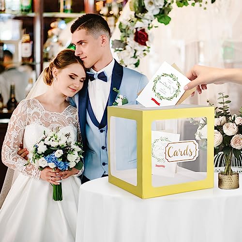 Image of Clear Card Box Wedding Favors Gift Card Boxes Post Box Cardboard Receiving Money Box Holder for Wedding Reception, Baby Showers, Anniversary, Birthday Party, Retirement, Graduation Envelope Holder