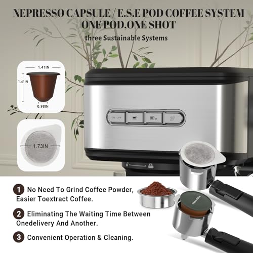 Espresso-Machine-20-Bar-3-in-1-Espresso-Maker-with-Milk-Frother-Steam-Wand-for-Latte-and-Cappuccino-ESE-Pod-Powder-and-Capsule-Portafilter-50oz-Removable-Water-Tank-for-Home