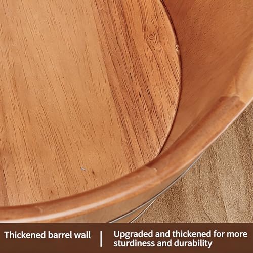Cubeta de baño para pies de madera natural con tapa miniatura 4