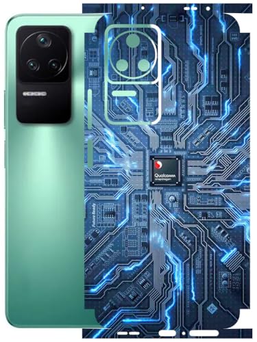 Image of AtOdds - Full Body Back Screen Guard Protector Film - Lamination Wrap Skin Sticker Compatible with Poco F4 (5G) | Scratchproof Matte Finish (Circuit)
