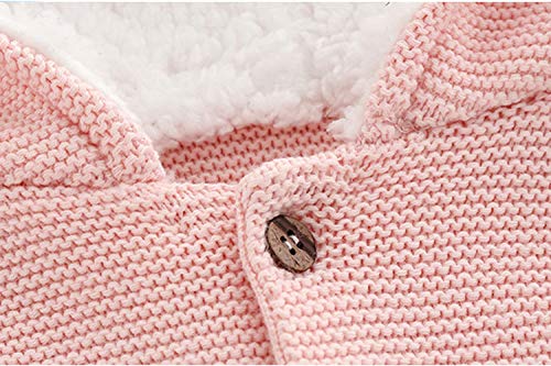 Ding-dong Baby Kid Boy Girl Knitted Button Rabbit Hooded Outwear Cardigan3