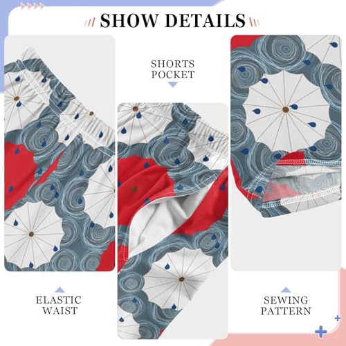 Hand Drawn Umbrellas Rain Boys Pants for Kids Jogger Pants with Pockets S-XL4