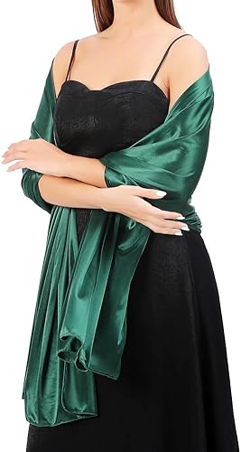 Miniatura 2 de Ladiery Chales y envolturas de satén sedoso para mujer, vestido de noche, ligero, largo, para novia, elegante, brillante, estola de boda