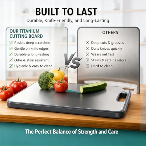 Titanium Cutting Board with Knife Sharpener,15.08" x 10.35" - image 6