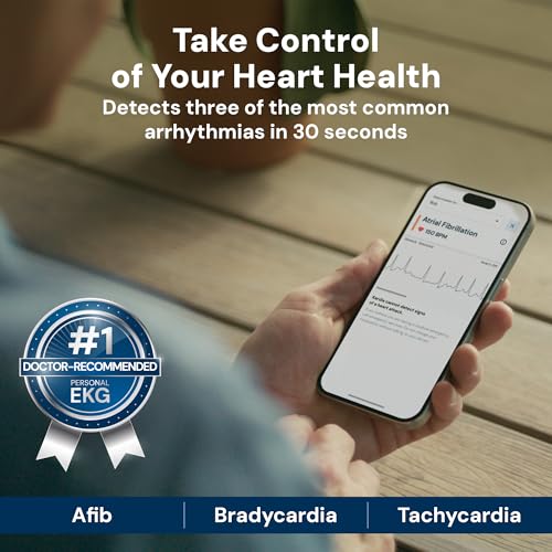 KardiaMobile 1-Kanal-EKG-Herzfrequenzmesser – EKG-Aufzeichnung zu Hause – Erkennt...