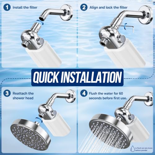 Image of Veken Shower Filter, Chlorine, Lead & Sulphide Tested, One-Press Cartridge