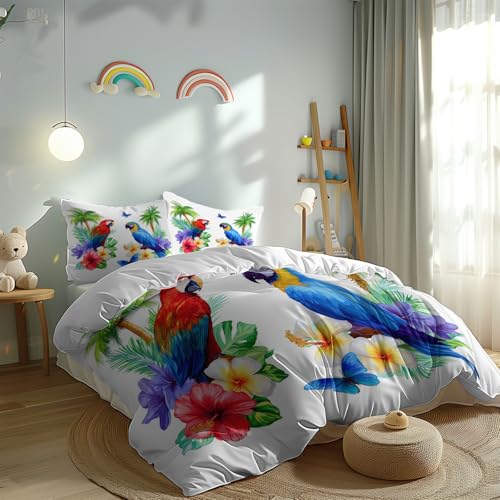 Parure de Lit Microfibre Douce Housse de Couette 240 x 260 cm Perroquet - 4