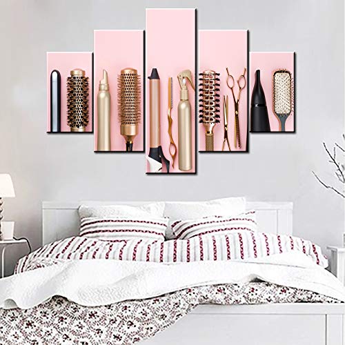 Impression sur toile de coiffeur 152x101cm grand format déco murale avec cadre en bois prêt à suspendre - 5