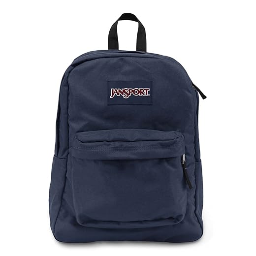 JanSport SuperBreak One Backpack Navy - Durable, Lightweight Bag with 1 Main Compartment, Front Utility Pocket with Built-in Organizer - Premium Backpack