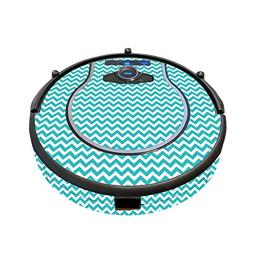 Image of MightySkins Skin Compatible with Shark Ion Robot 750 Vacuum Minimal Coverage - Turquoise Chevron | Protective, Durable, and Unique Vinyl Decal wrap Cover | Easy to Apply, Remove | Made in The USA