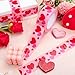 Whaline 109 Yard Valentine' s Day Packing Tape Waterproof Shipping Tape Romantic Red Pink Heart Gift Wrapping Tapes for Small Business DIY Crafts Box Carton Decor