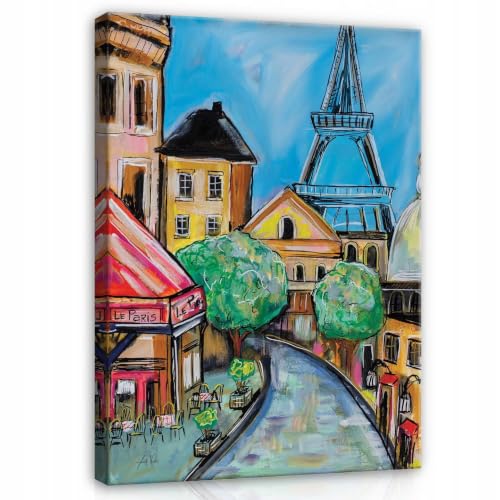 Peinture sur toile de Paris avec tour Eiffel pour salon élégant