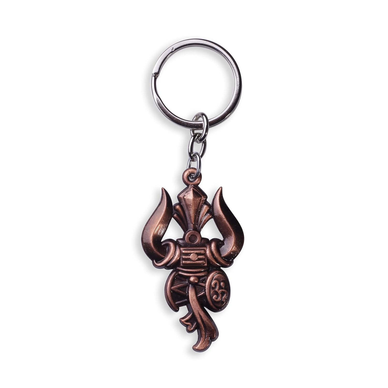 Lord Shiva Trishul Keychain Keyring Car Bike Home Office Birthday Gift To Friends Silver Zinc Metal Religious Keychain For Men And Women-image-8