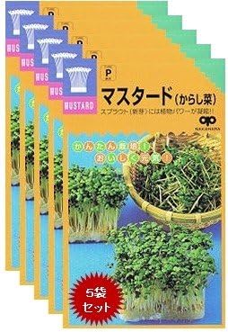 Amazon 中原採種場 マスタード からし菜 種 50ml 5袋セット 種