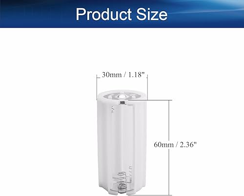 Vista 17 de Heyiarbeit 2 unids AA a D Tamaño Conexión Paralela Adaptadores de Batería Convertidor Casos Adaptador D Blanco