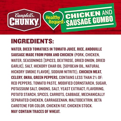 Image of Campbell's Chunky Soup,Healthy Request Chicken and Sausage Gumbo,18.8 Oz Can,(Pack of 4)