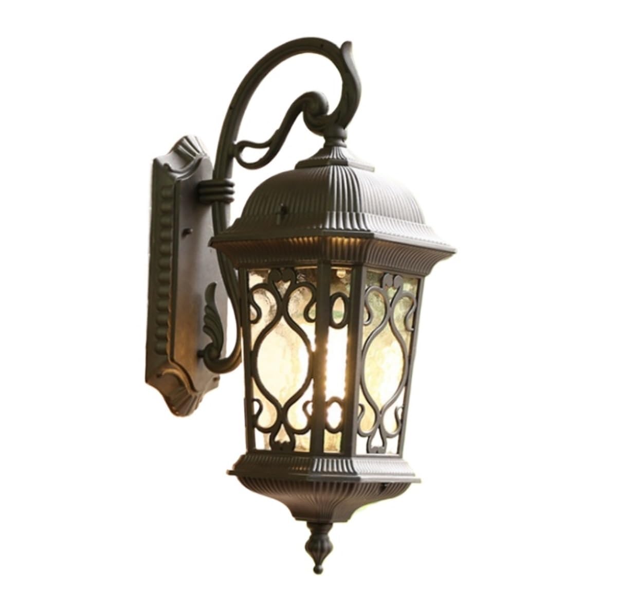 Outdoor Wall Lights Waterproof Outdoor Wall Sconce Aluminum Garden Lamps with Glass Shade E27 Light for Doorway Courtyard Balcony Durable Porch(Black)