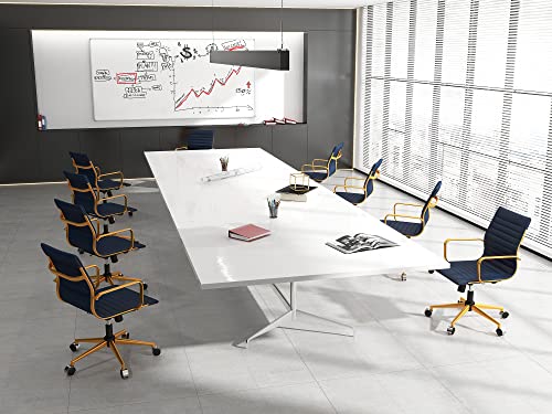 Corocc Office Desk Chair Modern Conference Room Task Chairs Leather Computer Swivel Excutive Ribbed Ergonomic Rolling Gold Desk Chair For Home Office #TOP4