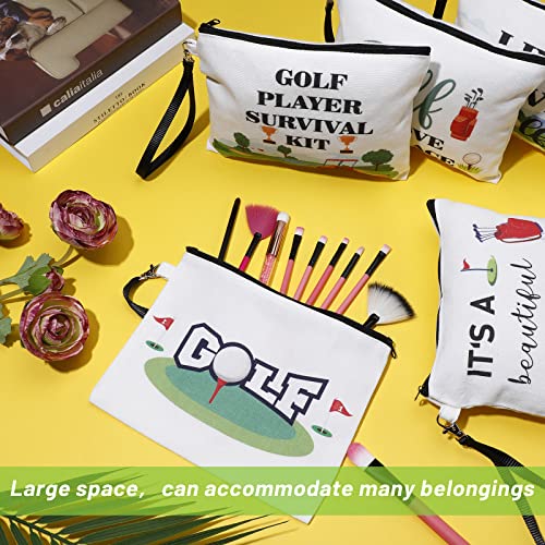 Skylety 9 Pieces Golf Gift Cosmetic Bags Golf Makeup Bag Pouch Cosmetic Toiletry Organizer Case for Golfer Team Ladies(Normal Style)3