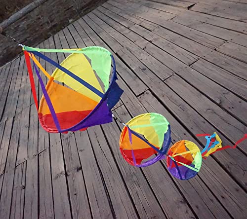 Besra Colorful Spinset Outdoor Garden Windsock Spinner Spiral Kite Tail Waterproof Tear-Proof (Multicolor)