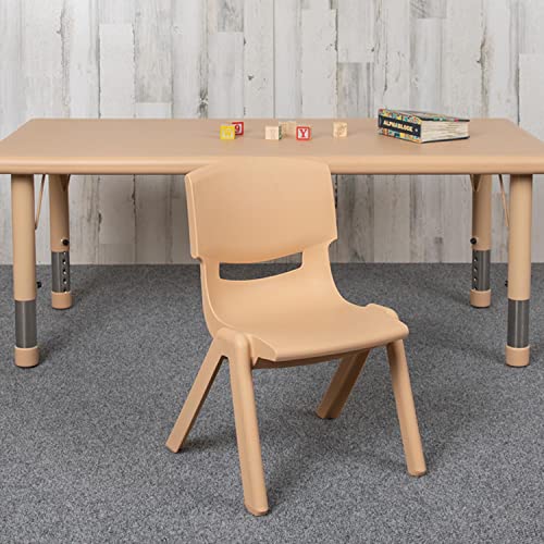 Image of Flash Furniture Natural Plastic Stackable School Chair with 10.5 inch Seat Height