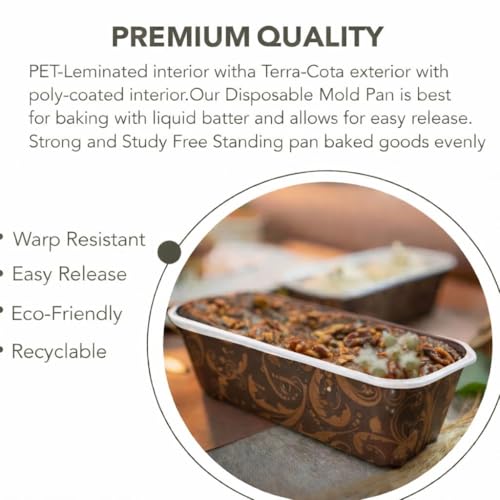 Image of Loaf Pans, Plumpy Disposable Loaf Bread Pan, Bread Pans for Baking Molds with Festive Snowflake and Christmas Designs, for Cakes and Treats (Black, Pack of 10)