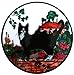 Price comparison product image STAINED GLASS WINDOW ART - STATIC CLING DECORATION - COTTAGE GARDEN CAT