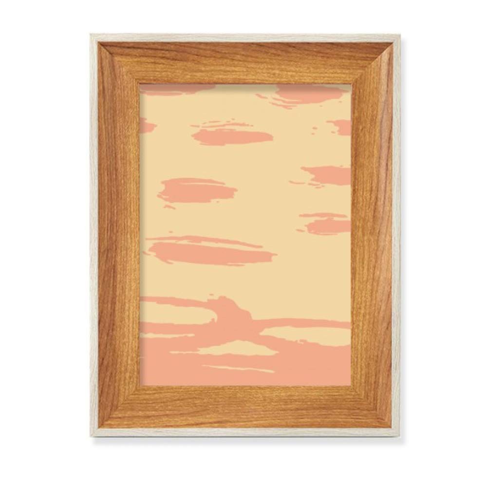 Cadre photo bois avec peinture plantes orange de bureau