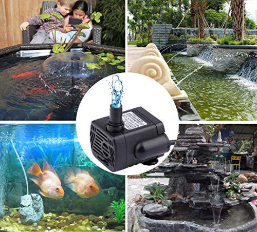 Image of Aquarium Water Pumps,driew Mini Submersible Water Pump, DC 5.5-12V 5V 9V 12V Brushless Waterproof Pumps for Pond Aquarium with 4.5 Feet Cord, 200L /H (1)
