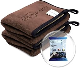 Neodrift ‘800 GSM Microfiber Cloth' - Ultra Soft Cleaning Cloth for Car, Bike - Polishing, Detailing, Highly Absorbent (Size - 40X40 Cm) (Set of 2 Pc) (Colour - Beige + Coffee)