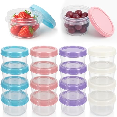 kelav Contenedores de Alimentos Pequeños 16 Piezas, 200ML Tarrinas de Plastico con Tapa, Contenedores de Alimentos con Tapas Pequeños, Aptos para Lavavajillas Microondas Congelador