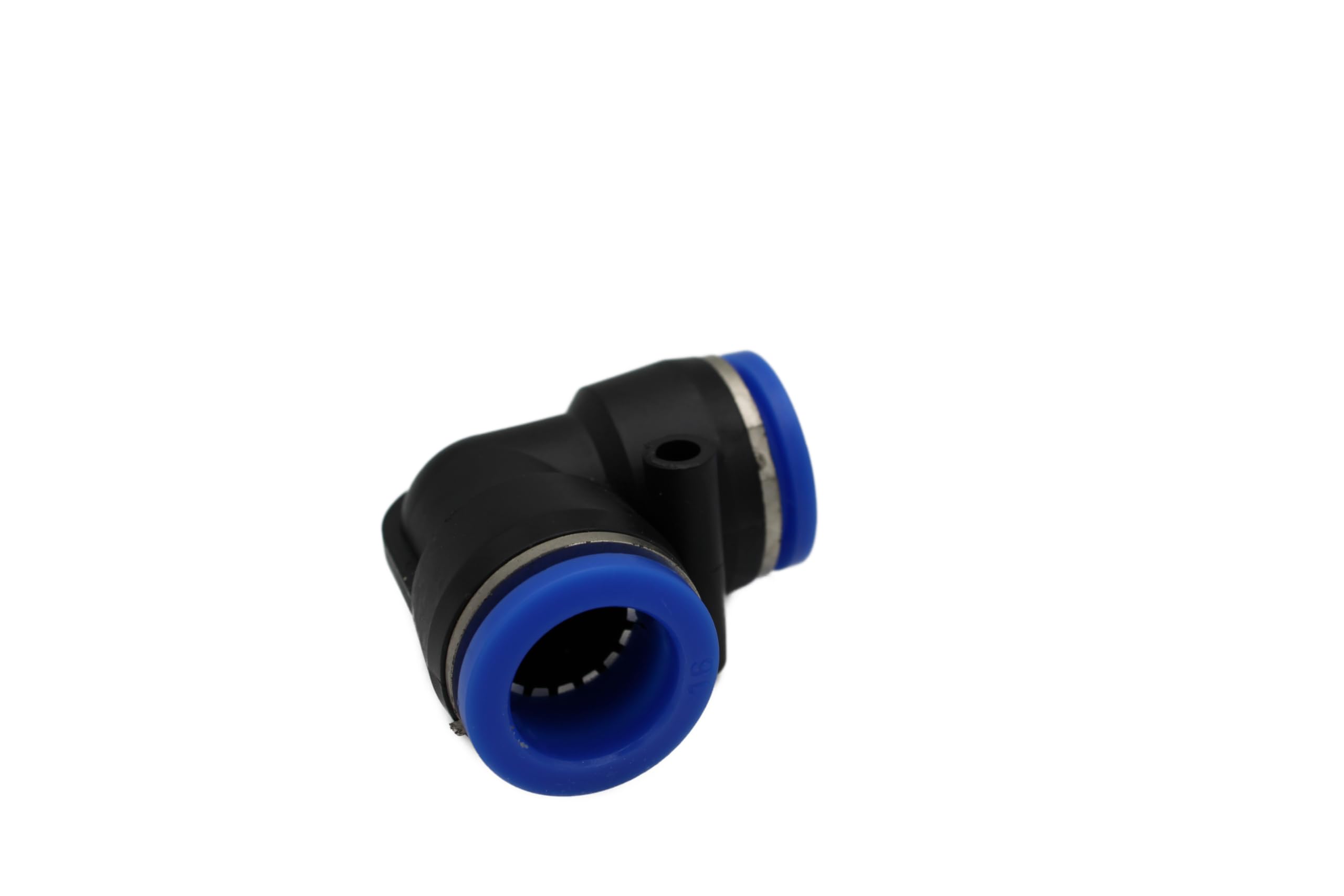16 mm IQS Pneumatic Angle Connector 90° Pack of 2, Hose Connector Compressed Air Connector, Black/Blue - Image 4