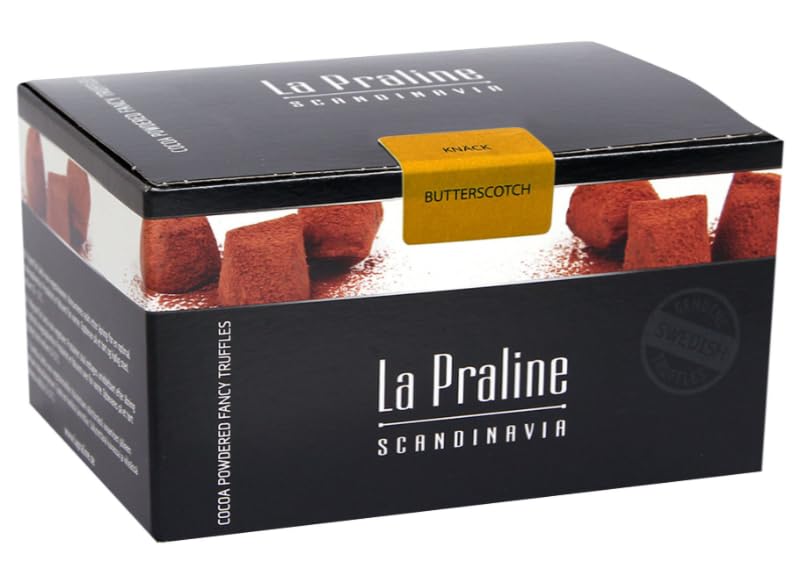 La Praline Schokotrüffel Butter Scotch 200g – Handgemachte Pralinen aus Schweden, Premium Schokolade