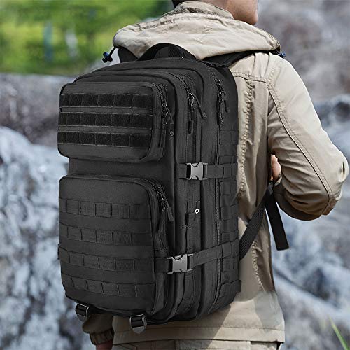 Huntvp 45L Tactical Backpack Military Hiking Backpack Molle Trekking Backpack Waterproof Combat Backpack German Army Climbing Backpack for Men Women Outdoor Hiking Camping - Image 8