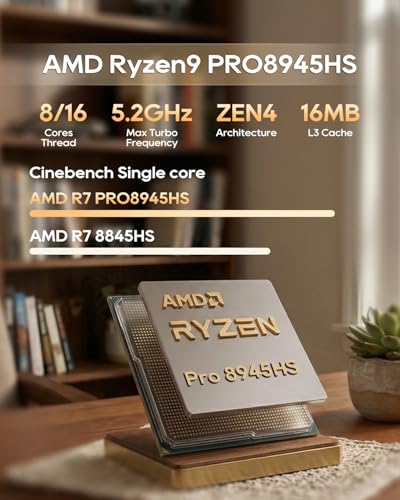 Image of AOOSTAR MACO AMD Ryzen 9 8945HS Mini PC(8C /16T, up to 5.2GHz), Support OpenClaw NO RAM NO SSD, Radeon 780M Graphics, Support Four Display, with OCuLink Dual USB4, Dual 2.5G LAN /HDMI /WIFl6