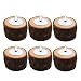 AOMO Tea Light Candle Holders Personalized Wooden Candle Holder for Rustic Wedding Party Birthday Holiday (Candle Holders(6 Packs))