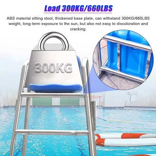 Silla de Salvavidas para Piscina de Acero Inoxidable 180cm miniatura 3