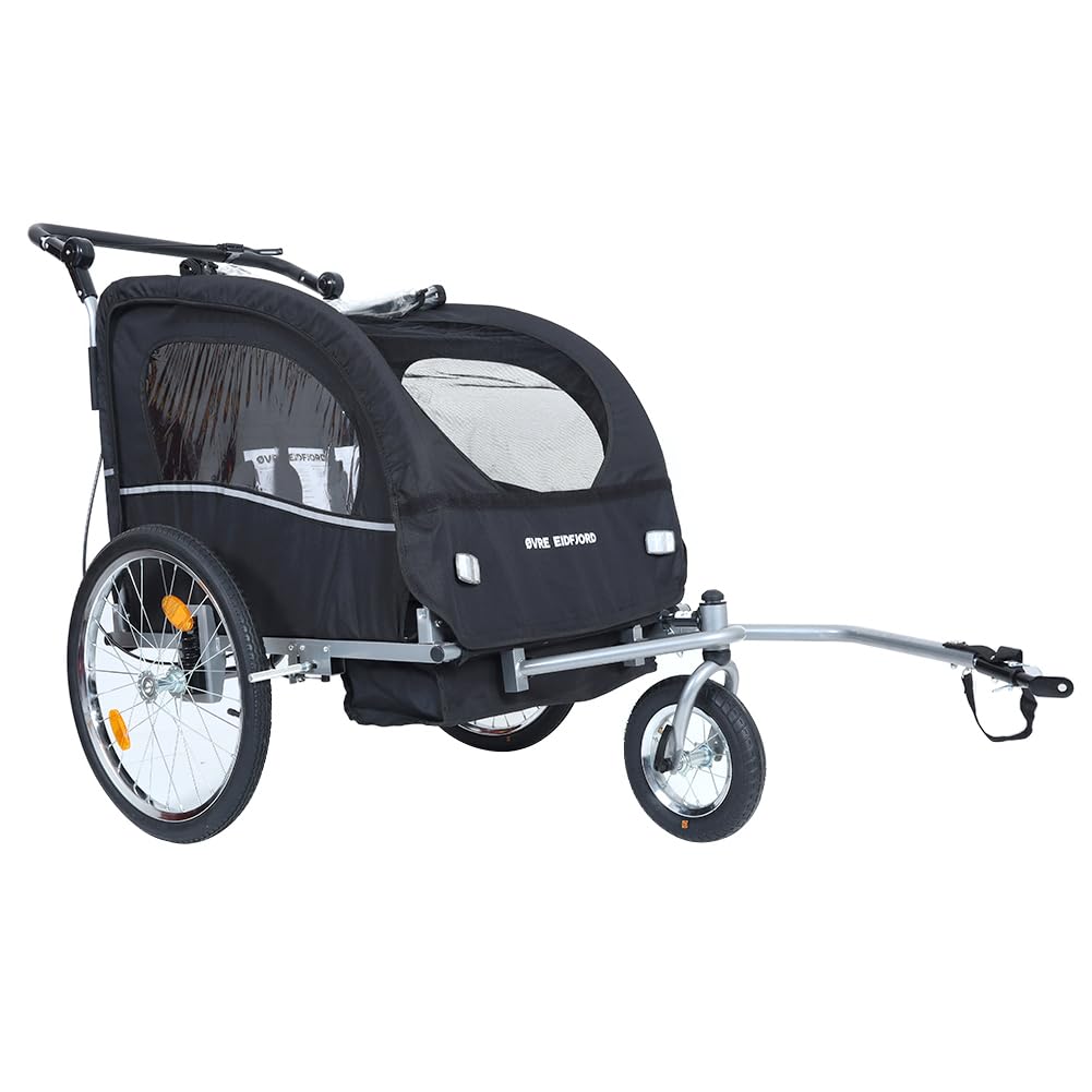 Alpström - Rimorchio per bicicletta 2 in 1, flessibile e versatile, protezione solare, per 1-2 bambini dai 18 mesi in su, ideale per gite