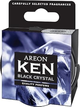 AREON Car Air Freshener Ken Black Crystal can with Open/Close Vent System. One Piece. Enjoy Your Enviroment.