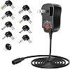 Belker 12W Universal 3V 4.5V 5V 6V 7.5V 9V 12V AC DC Adapter Power Supply with 8 Interchangeable Tips for Household Electronics - Max. 1000mA