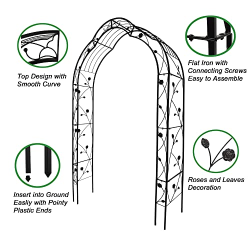 Elegant Black Metal Garden Arch for Enchanting Spaces