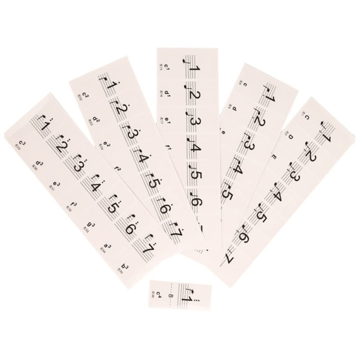 Totority Electronic Organ Keyboard Stickers 0.1mm Thin 61/88 Key Piano Stickers Reusable Music Note Adhesives
