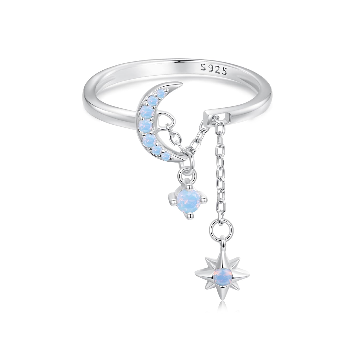 Anello in Argento Sterling 925 Anello Minimalista a Goccia con Elevata lucidatura, Resistente all'appannamento, con vestibilità Comoda, Anello Aperto Regolabile